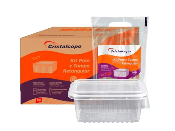 KIT PP RETANGULAR 500ML C/25UND